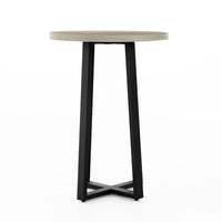 Outdoor Bar Height Table Grey Top Black Legs