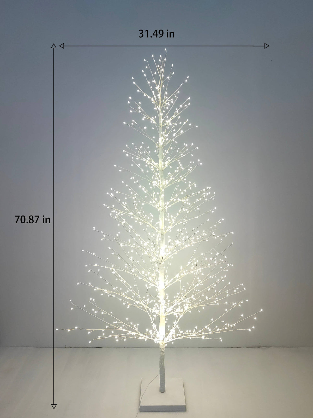 70in White Birch Tree with 1099 LED Lights Indoor Use Only