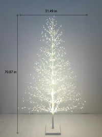 70in White Birch Tree with 1099 LED Lights Indoor Use Only