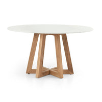 modern farm house dining table wood base with white marble top