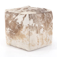 Harland Modern Cowhide Pouf