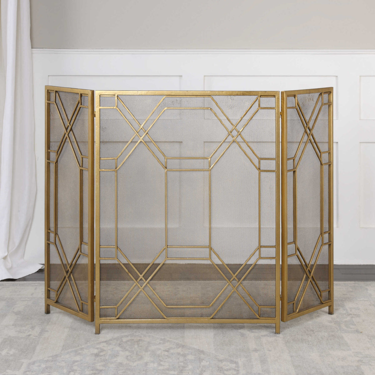 Rosen Fireplace Screen - Gold