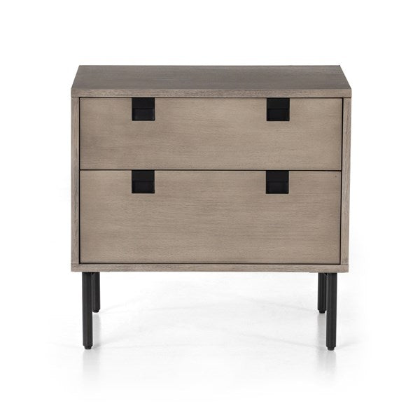 Carly 2 Drawer Nightstand - Grey Wash Vene