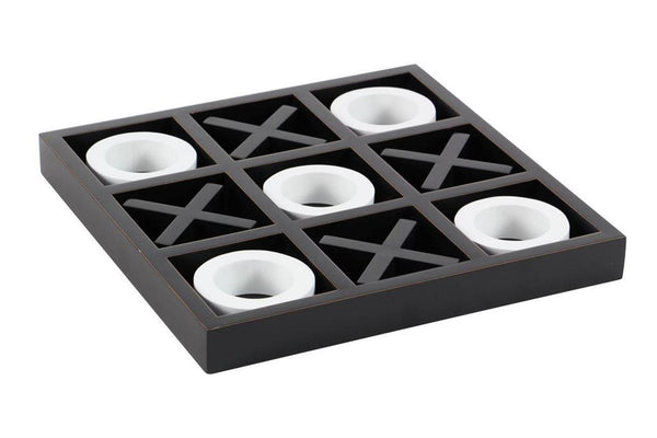 Black Wood Tic Tac Toe - Game Set