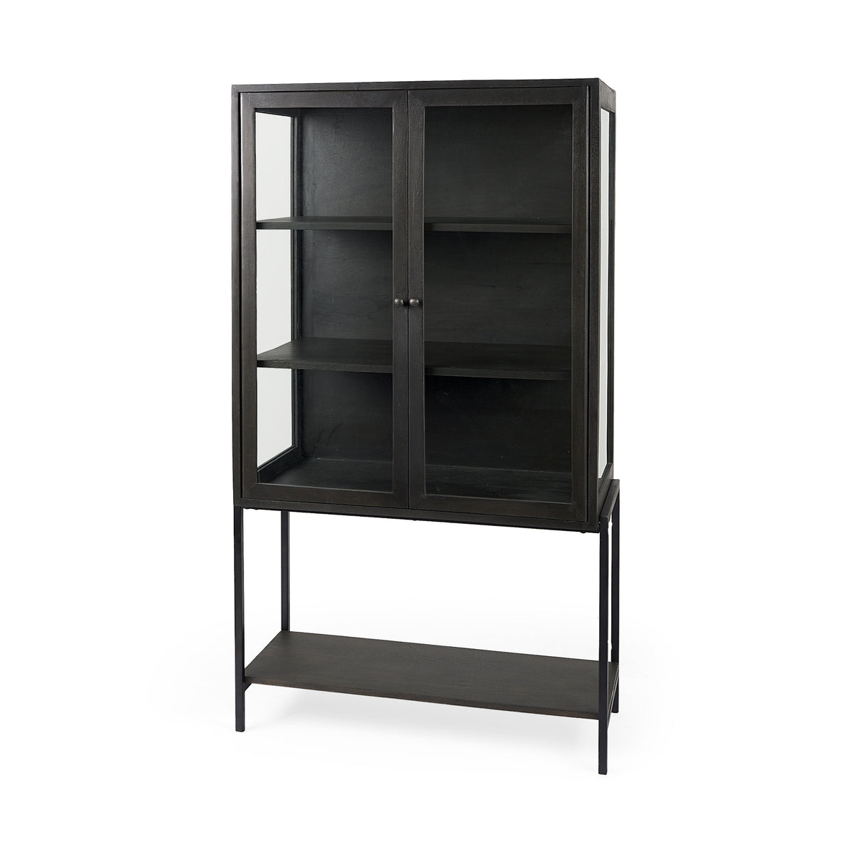 Arelius display cabinet - black wood 