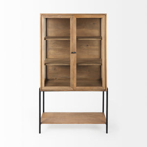 Arelius - Light Wood - Display Cabinet By Mercana