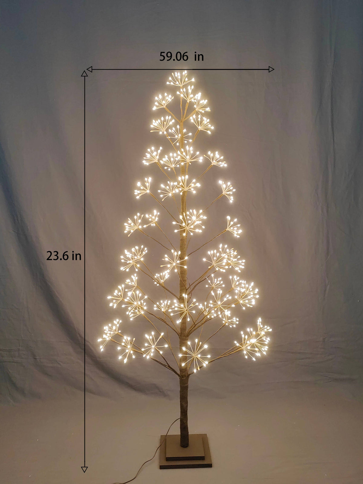 5ft Brown LED Cluster Tree with 720 Warm White LEDs