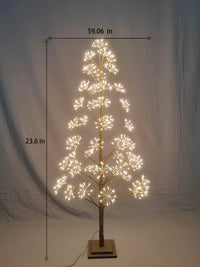 5ft Brown LED Cluster Tree with 720 Warm White LEDs