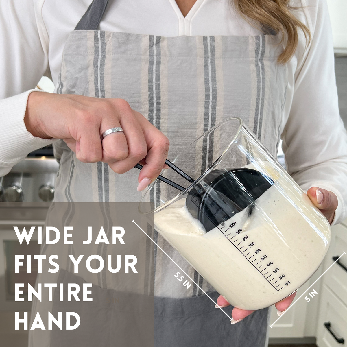 Sourdough Starter Jar Kit with Glass Jar, Spatula & More