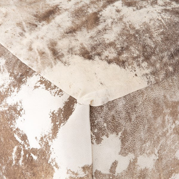 Harland Modern Cowhide Pouf