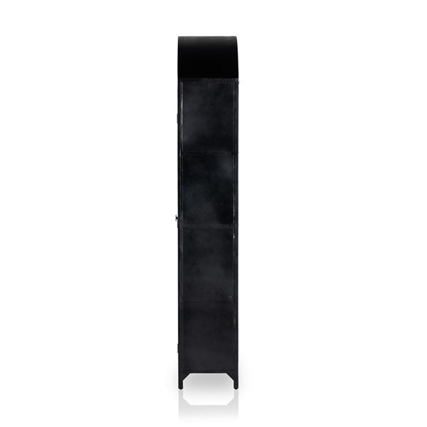 side-view-of-black-metal-accent-cabinet-for-sale