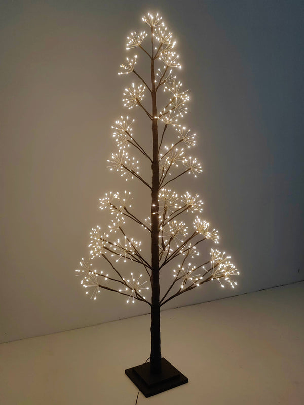 5ft Brown LED Cluster Tree with 720 Warm White LEDs