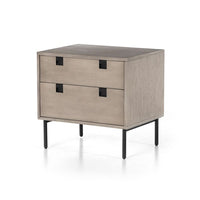 Carly 2 Drawer Nightstand - Grey Wash Vene