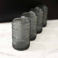 Hobnail Drinking Glasses - Gray 13 oz ( Set of 4 )