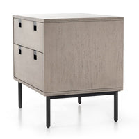 Carly 2 Drawer Nightstand - Grey Wash Vene