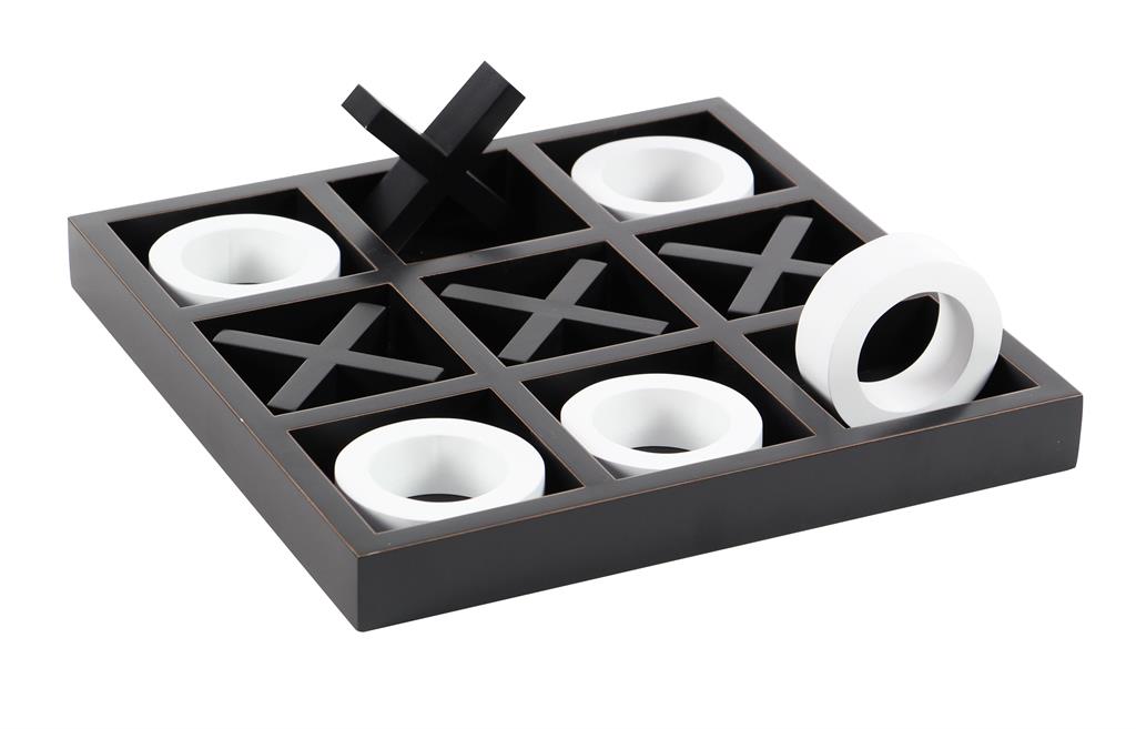 Black Wood Tic Tac Toe - Game Set